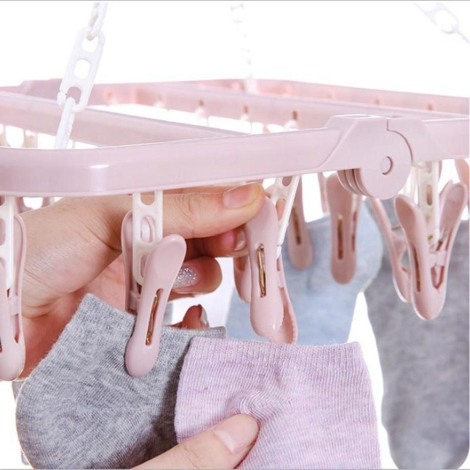 1 Pcs 32 Clips Folding Clothes - огляд і ціна Baby Clothing Hanging Rack