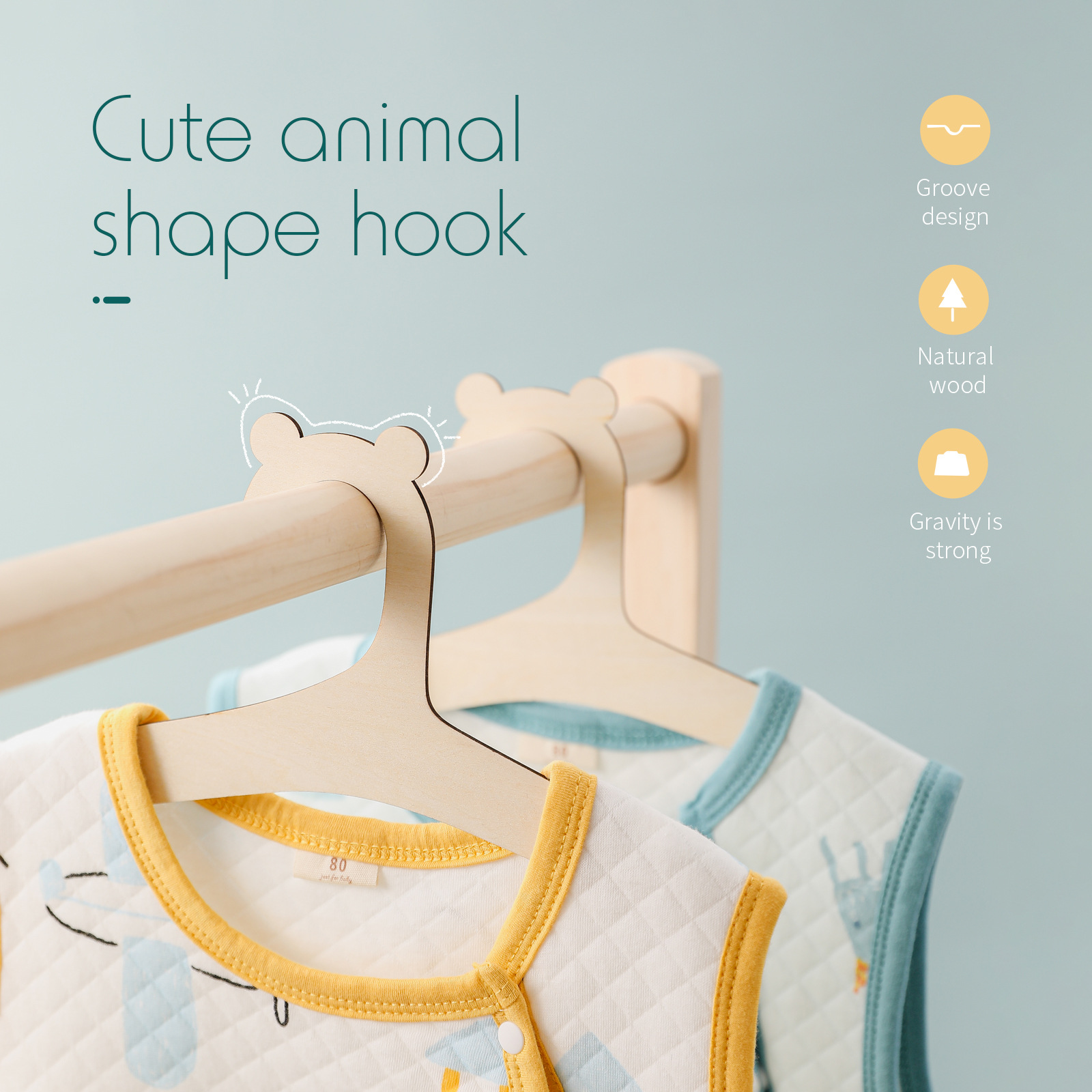 5/10pcs Wooden Baby Hangers Ki - огляд і ціна Baby Clothing Hanging Rack